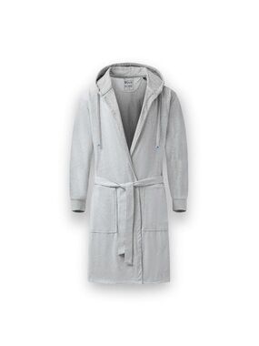 “DudeRobe” Men’s Light Gray Terry Hooded Bathrobe, new without tags